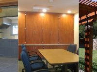 Left - Lobby, Center - History Room, Right - Garden Patio